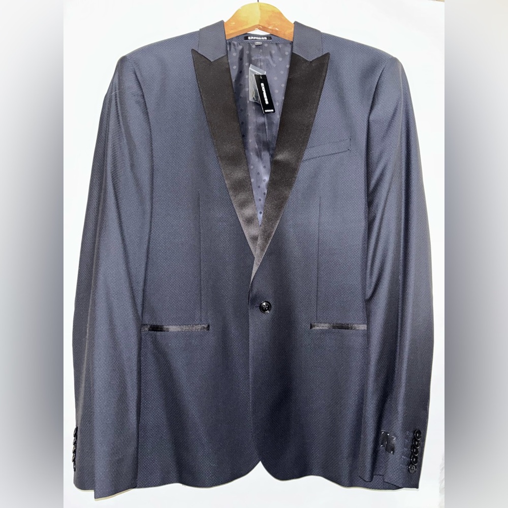 Express navy blue tuxedo jacket NWT